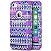 ULAK iPhone 5C Case, 3in1 Anti Slip iPhone 5C Case Hybrid with Soft Flexible Inner Silicone Skin Protective Case Cover for Apple iPhone 5C Tribal + Purple