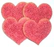 Scott's Cakes White Heart Shaped Sugar Cookies with Pink & Red Colored Sugar in a Decorative Bag