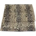 Snake Animal Print Scarf in Silk Pashmina (50% Silk : 50% Pashmina) with Tassels / Fringes
