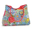Blue Rose Flowered Beaded Beach Bag