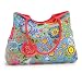 Blue Rose Flowered Beaded Beach Bag