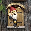 SALE!! The Knothole Gnomes Garden Welcome Tree Sculpture: Door Gnome