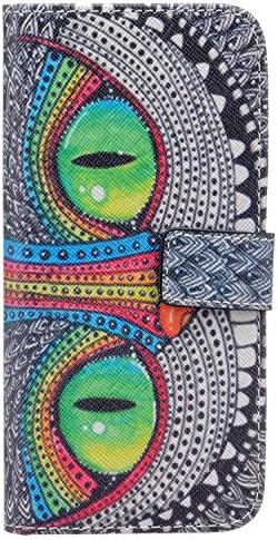 Galaxy S7 Edge Case, ESKK® High Quality Galaxy 2 in 1 S7 Edge Phone case, Dual-Use Flip PU Leather Fold Wallet Pouch Skin Case for Samsung Galaxy S7 Edge 2016 Release (Green Eyes)