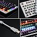 LINGBAO JIGUANSHI Mechanical Keyboard 87 Keys Computer Wired USB Backlit Metal Panels Gaming Keyboard (Mixed Light, Silver Bezel, Black Cap, Black Switches)