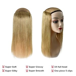 Emerly Clip In Human Hair Extensions Long Straight 3 4 Full Head