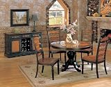 5pc Longoria Country Style Round Wood Dining Table & Chair Set