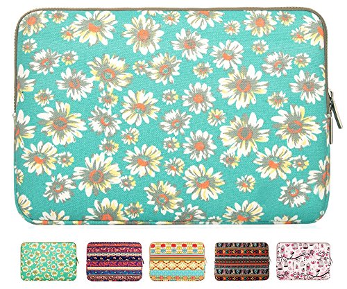 Laptop Sleeve, Mosiso Bohemian Style Canvas Fabric 13-13.3 Inch Laptop / Notebook Computer / MacBook / MacBook Pro / MacBook Air Sleeve Case Bag Cover, Golden Aster