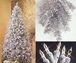 7.5' Pre-Lit Retro Silver Tinsel Artificial Christmas Tree - Clear Lights