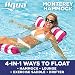 Aqua Monterey 4-in-1 Multi-Purpose Inflatable Hammock (Saddle,Lounge Chair, Hammock, Drifter) Portable Pool Float, Pink/White Stripe