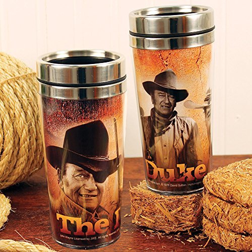 John Wayne Collage Travel Mug - The Duke Image Stainless Steel Coffee Cup