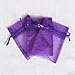 Ling's moment 3x4 Inch Sheer Organza Gift Candy Bags (100, Purple)