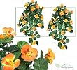 TWO 30" Artificial Nasturtium Hanging Flower Bushes