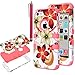 iPhone 5C Case, ULAK 3in1 Anti Slip IPhone 5C Case Hybrid with Soft Flexible Inner Silicone Skin Protective Case Cover for Apple iPhone 5C Flower + Coral Pink