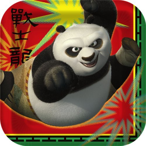 Kung Fu Panda 2 - Square Dessert Plates - 8 Kung Fu Panda Party Plates