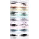 DECORA 900 Pieces Bling 3mm 4mm 5mm Multicolor Rhinestone Sticker Sheet Gem Diamond self adhesive