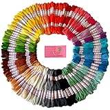 Premium Rainbow Color Embroidery Floss - Cross Stitch Threads - Friendship Bracelets Floss - Crafts Floss - 105 Skeins Per Pack and Free Set of High Quality Embroidery Needles