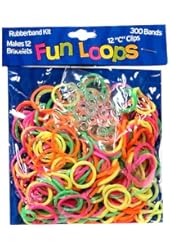 3-Pack Of Fun Loops Rainbow 300 pack Rubber band Refills - Neon Rainbow