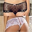 Crotchless French Knickers Panties in Plus Sizes 1X/2X 3X/4X White/Pink Black/Pink
