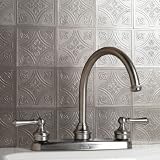 Brylane Home Peel-And-Stick Wall Metal Embossed Tiles (SILVER,0)