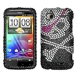 Rhinestones Protector Case for HTC Sensation 4G, Cross Bones Full Diamond