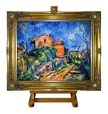 Maison Maria on the way to the Chatea... - Cezanne Large Framed Art Print on Canvas