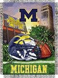 Michigan Wolveriens Woven Tapestry Throw Blanket NCAA Home Field Advantage 48 x 60