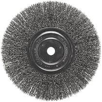 Weiler Vortec Pro Narrow Face Wire Wheel Brush, Round Hole, Carbon Steel, Crimped Wire, 8