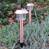 SohoDecor 6 Pack Copper Cone Solar Garden Lights - New 2008 2 LEDs version with Ultra High Sensitive Solar Panel