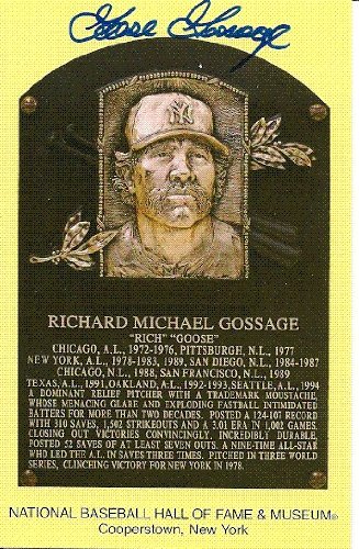 Goose Gossage Hall Of Fame Gold Plaque