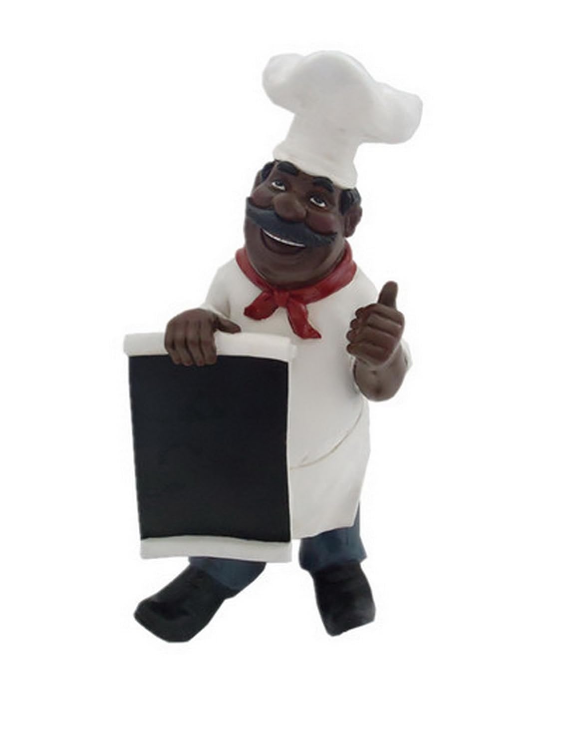 Fat Chef African American Black Chalkboard Menu Statue Kitchen