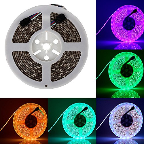 BZONE Super Bright Multicolor 5m Waterproof LED Strips Indoor Outdoor Decorative Flexible LED Light Strip Lamp Dc 12V, RGB Light, SMD 5050 LED