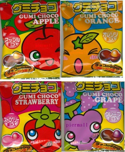 Kasugai - Japanese Mix Chocolated Covered Gummy - 4 Flavors (Apple, Oragne, Strawberry and... by Kasugai