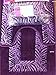 WPM 4 Piece Bath Rug Set / 3 Piece Purple Zebra Bathroom Rugs with Fabric Shower Curtain and Matching Mat/Rings