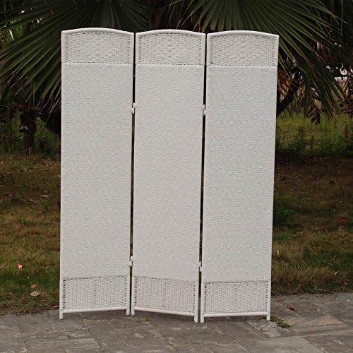 Outdoor/Indoor Woven Resin 3 Panel Room Divider -