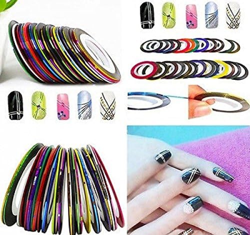 30pcs Colors Rolls Striping Nail Art Tape Random Mixed Decoration Stickers Line Tips