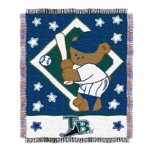 MLB Tampa Bay Devil Rays 36-Inch-by-46-Inch Woven Jacquard Baby Throw