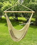 Deluxe Extra Large Tan Rope Hammock Swing Chair Extra Soft Poly Rope