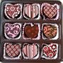 Heart Shaped Truffle Assortment - 9 Chocolate Truffles for Valentine's Day, Mother's Day
