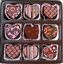 Heart Shaped Truffle Assortment - 9 chocolate truffles for Mother's Day, Valentines Day