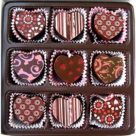 Heart Shaped Truffle Assortment - 9 piece chocolate truffles