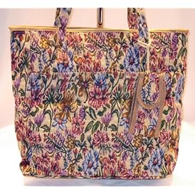 Roma Floral Tote Shopping Bag Handbag Purse