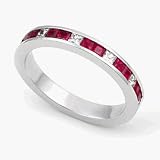 0.25ct G/VS2 Diamond and .85ct Ruby Half Eternity Band - 14k Rose Gold