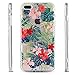 iPhone 7 Plus Case, GMYLE iPhone 7 Plus Case Hybrid [Anti Shock] TPU Bumper +[Scratch Resistant] Tropical Back Cover Clear with Design Protective Case for iPhone 7 Plus- Red Hibiscus