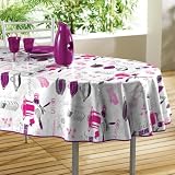 Nappe ovale Cooking Prune et Blanc