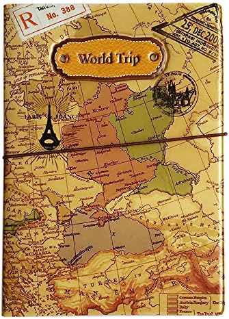 Travel Journey 3D Passport ID Card Holder Case Passport Cover Rose Skull Pattern (World Trip)