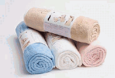 Childrens Toyshop  Toys : Cuddledry baby bath towel / baby apron towel in dusky blue and natural white