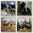 Wild Spirit Assorted Tumbled Stone Coaster Set of 4