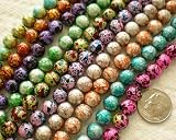50pcs Mix Artistic Metalic Design Lampwork Glass Round Beads 8mm~ Jewelry Findings ~