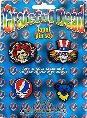 Grateful Dead Assorted Rubber & Embossed Metal Lapel Pins, Officially Licensed GDP Inc., Artwork Lapels