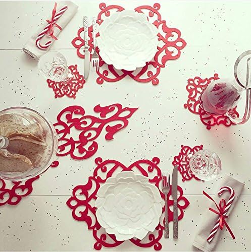 Master the Art of Table - Beautiful Runner Set of 20 pieces - 1 Runner - 6 Placemats - 6 Coasters - 6 Napkins Rings - 1 Medium Mat - Fabulous Cutwork Design